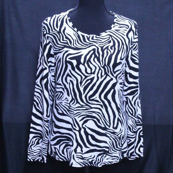 Chico's Tops - by Chicos Zebra Animal Print Long Sleeve Top